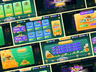 Game UI Design game game design gradient illu illustration jackpot slot tournament ui