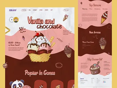 Ice Cream Landing Page chocolate cold food creative creativepeoples dessert flavours food ice cream landing page ice cream shop ice cream website iceberg icecream illustration landing page order ice cream popular uidesign uxdesign website