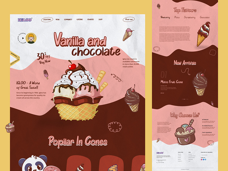 Ice Cream Landing Page by Sanjid ✪ on Dribbble