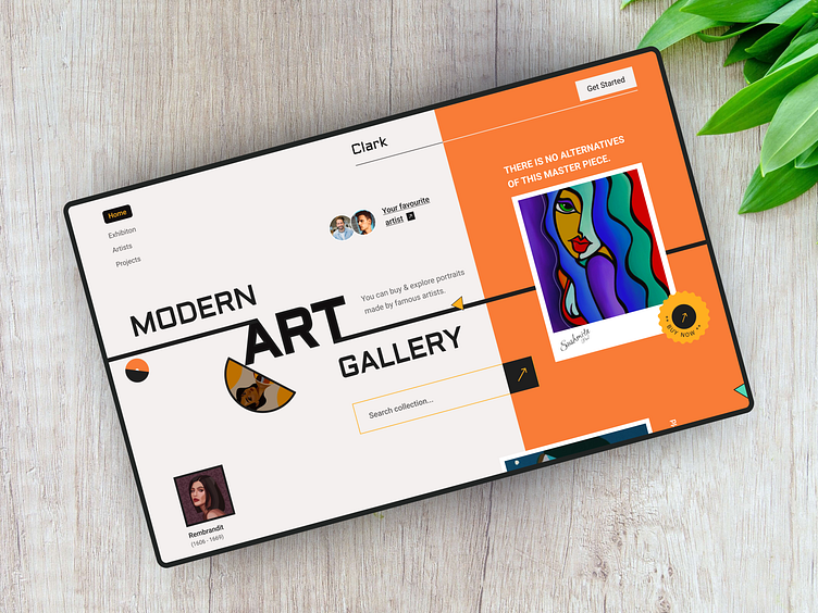 Art gallery web header by Sushmita Paul on Dribbble