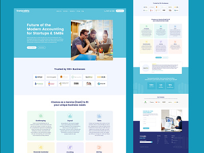 Transcounts accounting accounts branding corporate design elementor finance graphic design homepage design illustration landing page logo ui uiux website website design wordpress