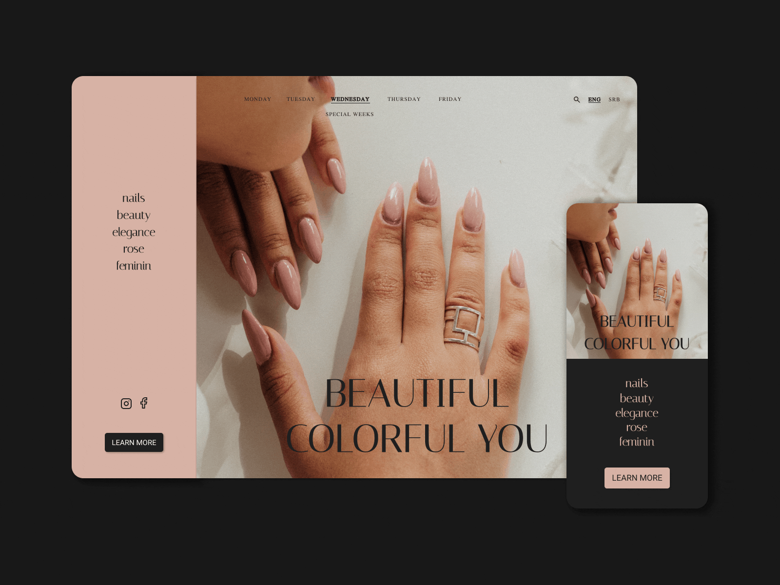 Nails | Neutral brand design branding design digital design fashion inspiration graphic design illustration inspiration layout nails neutral color typography typography layout ui ui design uiux ux web design web inspiration web layout