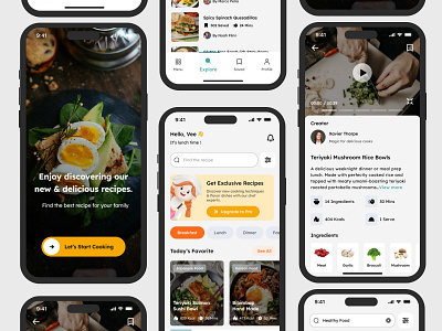 Food Recipe App - Mobile Design design design app figma food food app food design food recipe food recipe app food recipe design insipiration design ios design mobile design recipe app recipe app design recipe design ui ui design user experience user interface ux