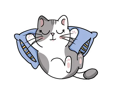 sleepy cat cat illustration mmzartwork sticker