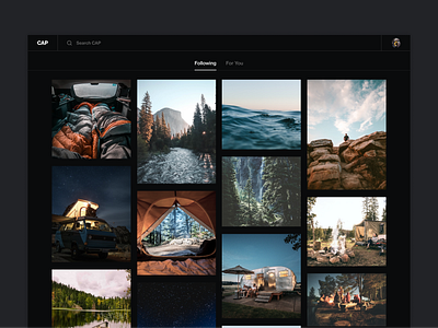 Photo Gallery dark mode gallery minimal photo pictures platform ui ux video web app web design