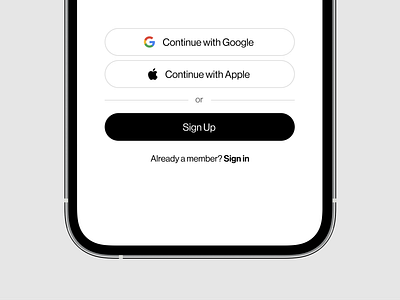 Sign Up appdesign iphone minimal mobile modern onboard signin signup ui ux