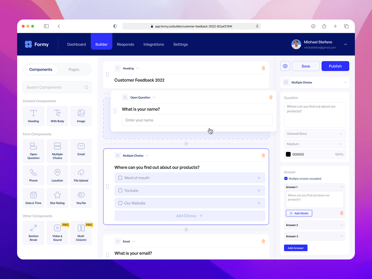 Formy - Form Builder Platform by Nuha Maulana Ahsan 🦅 for Vektora on ...