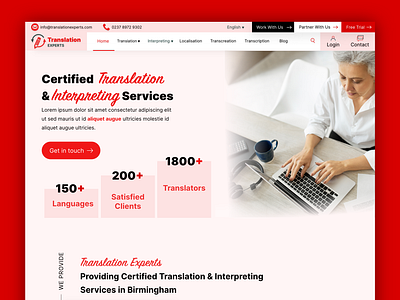 Translation Experts branding design graphic design images logo red typography ui ux xd