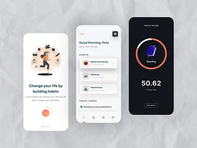 Habbits — Habit App UI 2022 app app design appdesign branding habit habit app illustration inspiration interface ios logo minimal mobile mobile app mobile ui mobileapp ui uidesign uxdesign