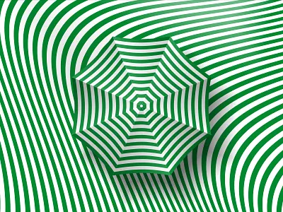 Umbrella abstract abstraction color graphic design green hypnotic illustration kinetic montreux jazz festival music op art opart optical illusion psychedelic striped trippy umbrella visual effect