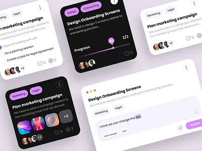 Task Manager Components component component design dark dashboard task task manager web
