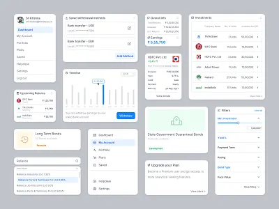 Bonds - Charts & Lists app bonds charts components data design dribbble filters fintech graphs library lists marketing minimal product search timeless ui ux web