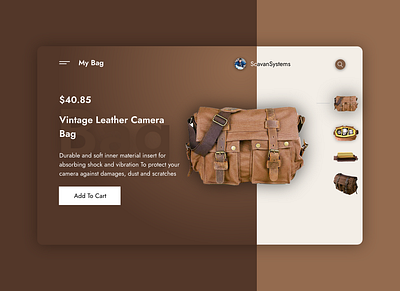 Bag Design bags camera bags design eccomerce typography ui ux