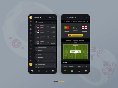 FIFA 2022 Scoreboad - Mobile App UXUI- Live Scores app design application design clean design fifa flsahscore football football score live score live strem mobile app mobile design scoreboard scores soccer sport score sports sports statistics ui ux