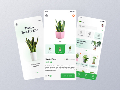 Houseplant E-Commerce App advertising app design app menu bonsai clean app design design garden garden app green tree indoor plants indoor tree minimal design nature app plant tree tree app tree app menu tree plant ui ui design