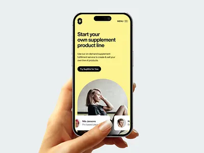 Home page design health homepage mobile nutrition platform white label