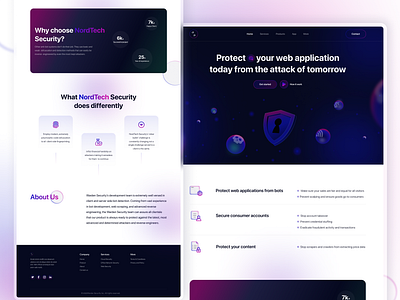 NordTech Security Service Landing Page attack surface management cyber cybersecurity cybersecurity design hacker landing page pro security shield trending web