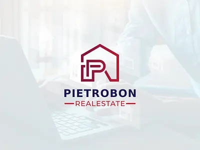 Pietrobon Realestate Logo argrafis branding building contuction design home lettermark logo modern p logo pr logo r logo realestate simple typography vector
