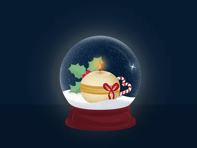 Snow Glass ball candle christmas dark design glass graphic design illustration snow