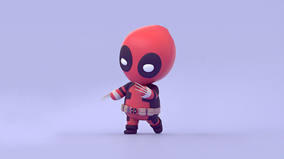 Chibi Deadpool 3D (2022) 3d arnold creative cute deadpool design illustration kavizo maya render wolverine xmen