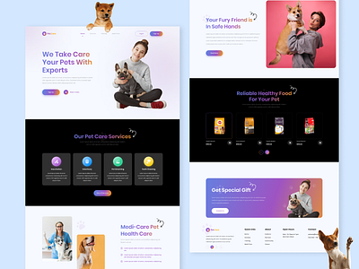 Pet🐶 Care Website🌐 Landing Page🗏 UI graphic design landing page pet pet app pet care shop pet design pet expects pet lovers pet medi care pet parent pet playing petcare petcare landing page petcare website ui design ui ux ux design web design website website concept