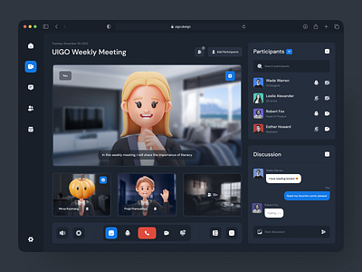 Online Meeting Dashboard chat dashboard meet meeting meetup online online meet online meeting room ui ux video video call video conference zoom