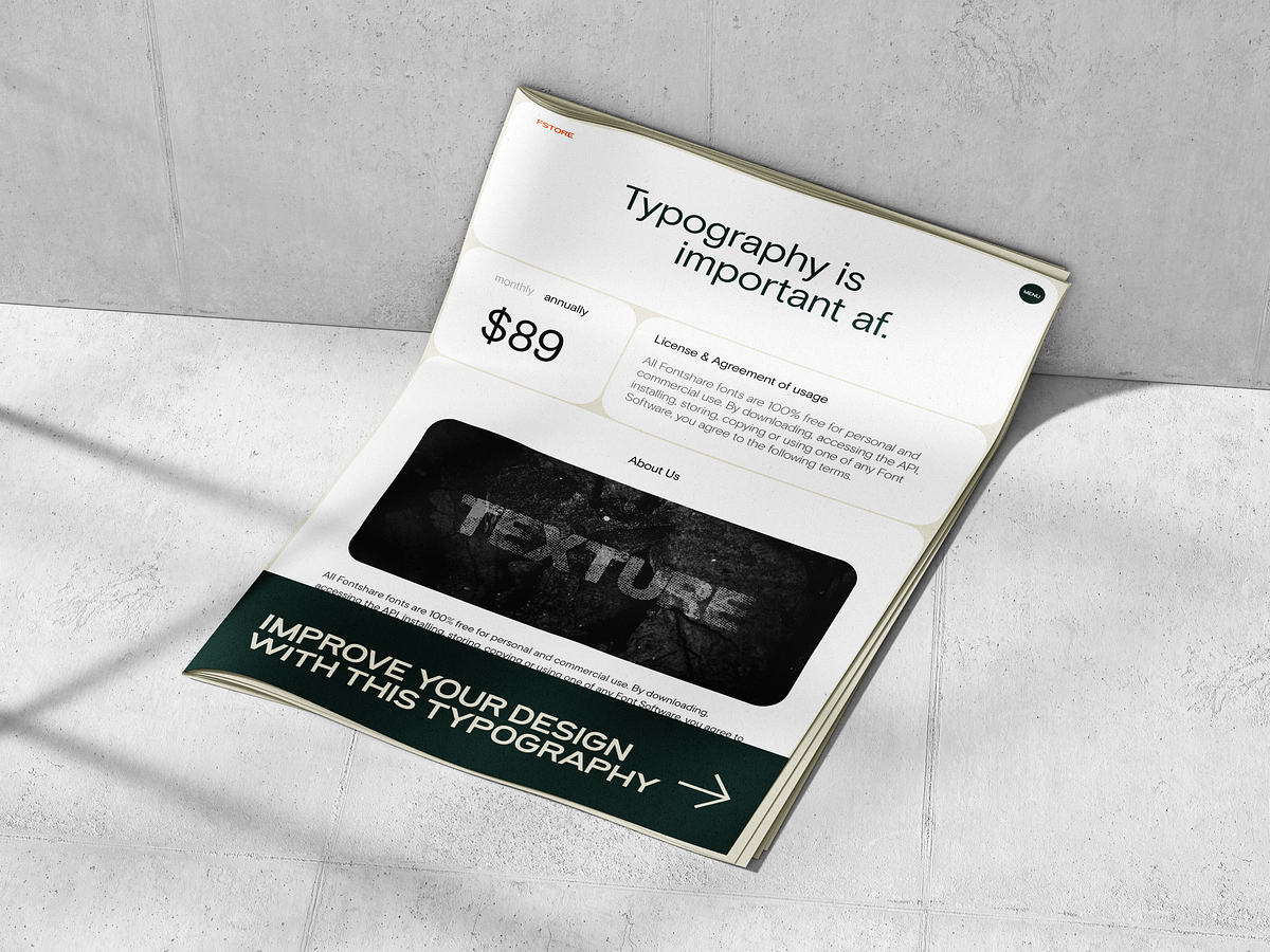 A Typography based Website UI Design by intorque on Dribbble