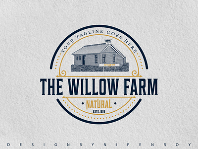 The Willow Farm Hand Drawn Vintage Logo brand brand identity branding branding design clean logo creative logo design graphic design graphicdesign hand drawn logo illustration logo logo logo concept logo design logo designer logo mark logo type logodesign logos vintage logo
