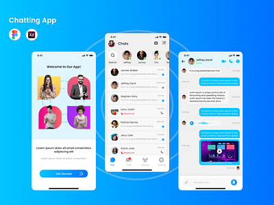 Chatting App UI/UX Design app app ui appdesign branding chattingapp design graphic design illustration logo messageapp typography ui uiux ux vector web design