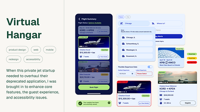 Case Study - Virtual Hangar accessibility aviation mobile product design redesign startup ui ux web