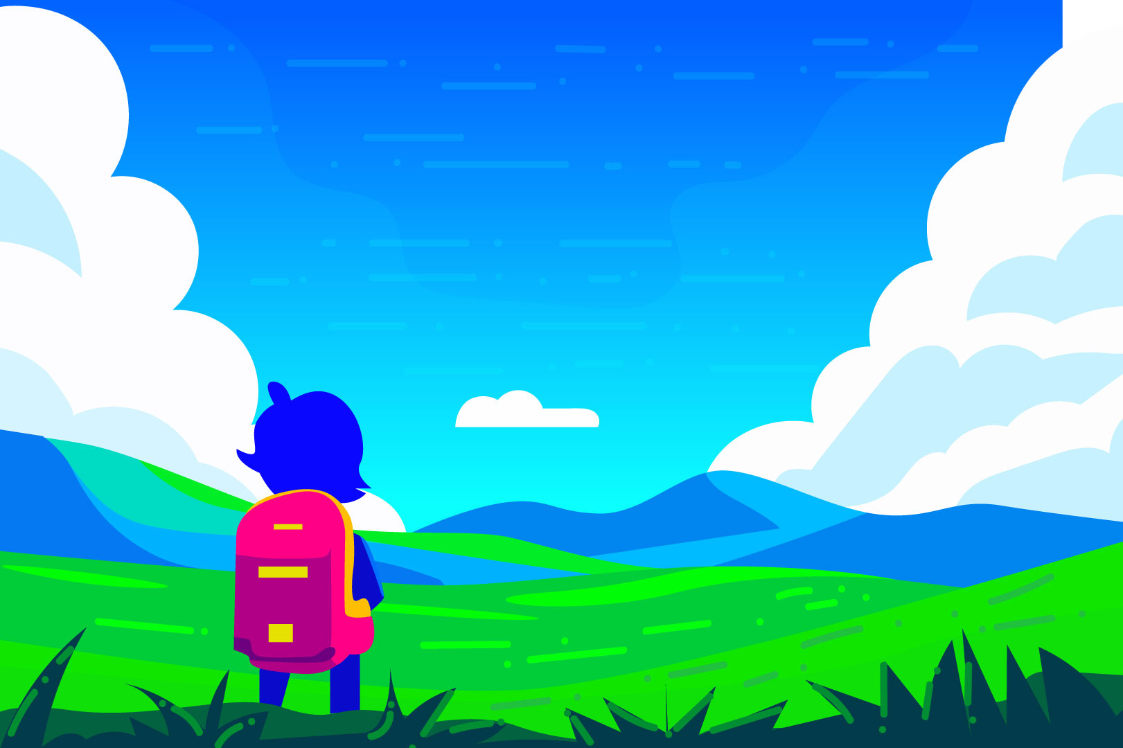 Example of Let's Draw Flat Landscape Illustration