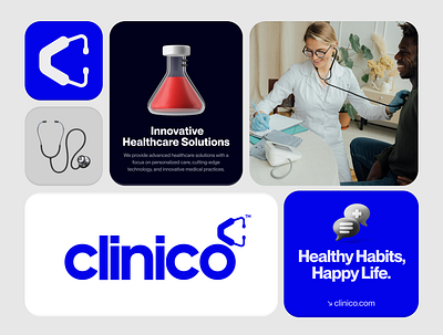 Clinico - Brand Identity aero design agency brand design brand identity branding clinico design healthcare healthcare branding healthcare user experince logo logo design logo mark medical logo minimal mobile app product design redesign ui uxui design visual design