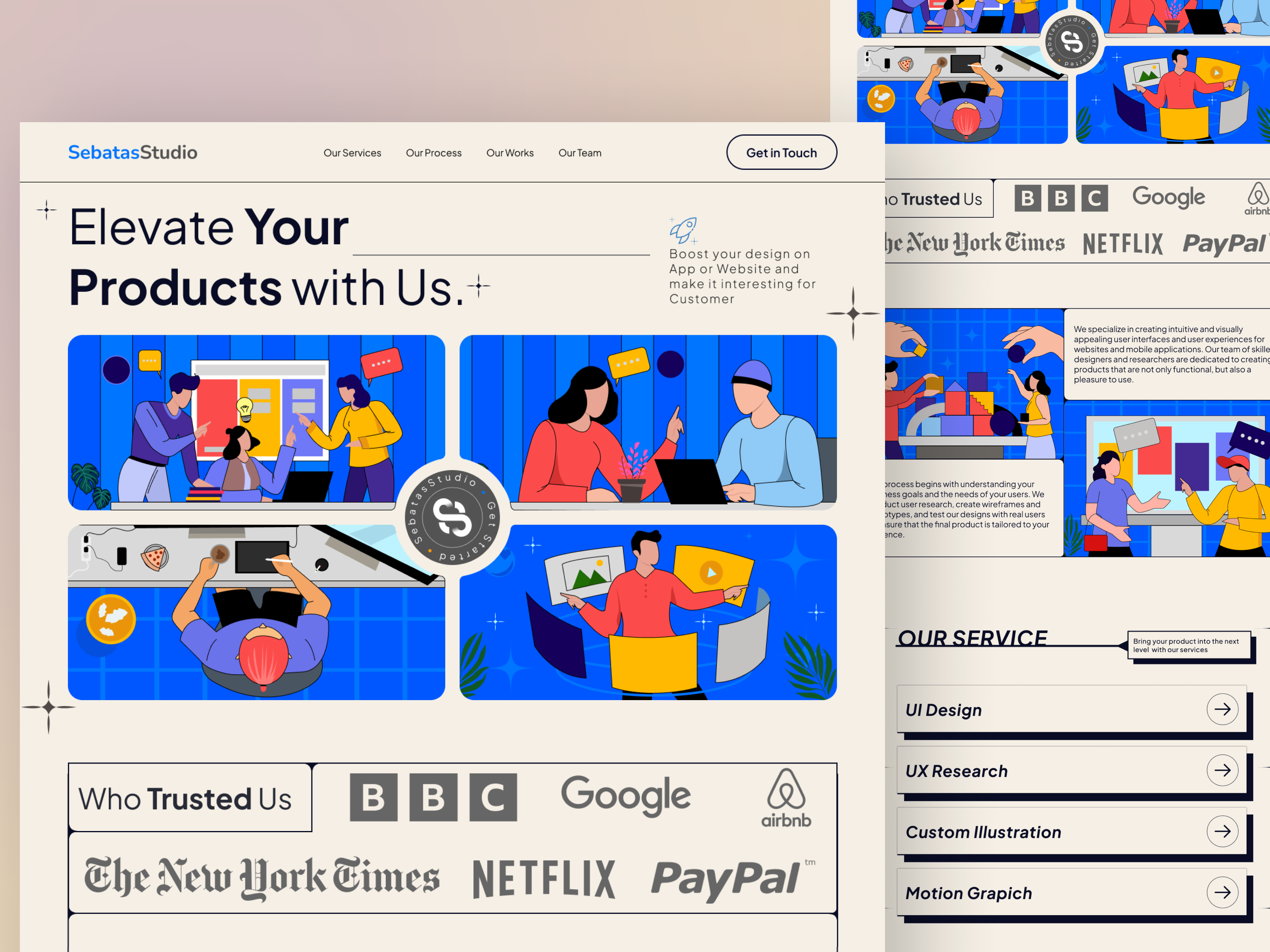 Example of Custom Landing Page With Illustration