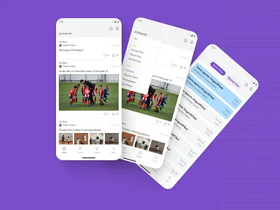 Sports Club Management App club feed management media schedule social sports ui