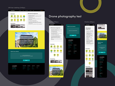 Drone photography test page branding corporate identity design figma graphic design illustration illustrator landing memymilk mobile responsive ui ux vector web webdesign