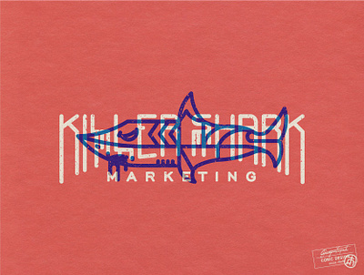 Killer Shark Marketing agency animal character character design creative dark edgy fish graffiti illustrator logo logo design marketing ocean retro sea shark typography vector vintage