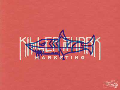 Killer Shark Marketing agency animal character character design creative dark edgy fish graffiti illustrator logo logo design marketing ocean retro sea shark typography vector vintage