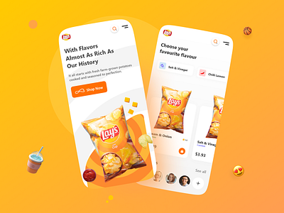 Lays Mobile Concept app branding concept design illustration logo mobile app mobile ui ui ux vector