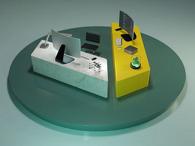 3D Wednesday - Very Creatives logo concept in 3D 3d 3dillustration art blender branding cinema4d clean color concept design green illustration lighting logo office render simple texture verycreatives yellow