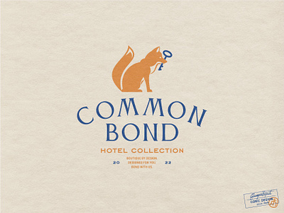 Common Bond Hotel 99designs animal boutique colorful colors fox fun hotel illustrator key logo logo design mid century retro room serif typography vintage