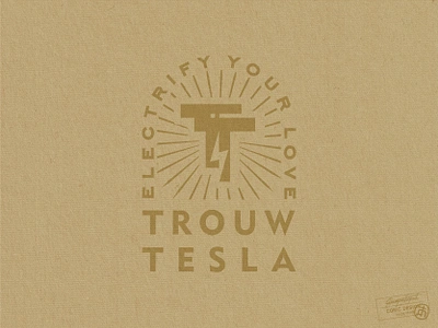 Trouw Tesla brand identity branding creative design electric golden graphic design illustrator light logo logo design minimal minimal logo sans serif simple sun tt typography vector vintage