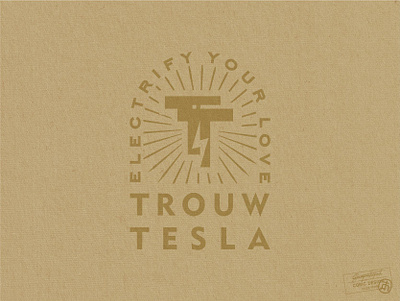 Trouw Tesla brand identity branding creative design electric golden graphic design illustrator light logo logo design minimal minimal logo sans serif simple sun tt typography vector vintage