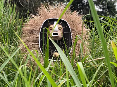 Sun messenger mask art connection culture engraving handicraft handmade leaves mask nature ritual sun wild