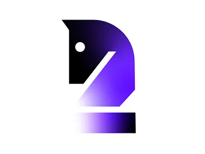 Chess Knight abstract logo chess gradient logo knight chess logo