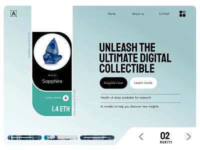 Rare Gem NFT Hero UI dashboard graphic design interface design ui user ux web design website