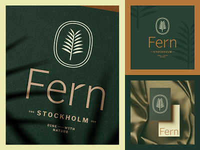 Fern Logo Update card classy crest dining elegant emblem fern food green leaf lockup logo luxury nature plant restaurant seal shadow sweden typography