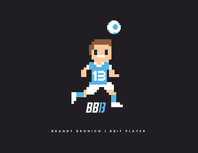 Brandt Bronico | Charlotte FC | 8 Bit Player 8bit branding design gamer identity logo logo design mls soccer typography