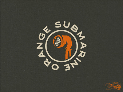 Orange Submarine badge badge design brand identity branding creative design emblem graphic graphic design icon illustrator logo logo design orange retro sans serif shadow simple vector vintage