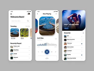 Mobile App Design - Music Player App app art brand branding design entertainment illustration logo mobile mobile app music player sing singer song tune ui uiux ux web design