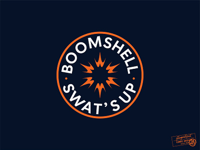 Boomshell Inc. badge blue branding business clean company creative designer emlbme graphic design illustrator logo logo design logo designer minimal orange sans serif simple vector vintage